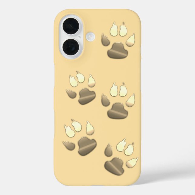 Cute Gold Pet Dog Paws Case-Mate iPhone Case (Back)