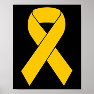 Cute Gold Ribbon Childhood Cancer Awareness Women  Poster