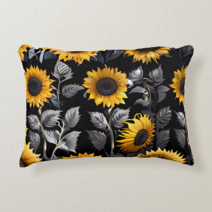 Cute Gold & Silver Sunflower Decorative Cushion