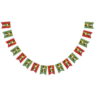 Cute Gold Snowmen Christmas Bunting