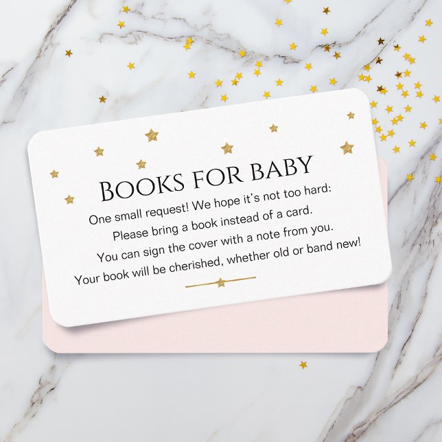 Cute Gold Stars Books For Baby Request Enclosure Card (Creator Uploaded)