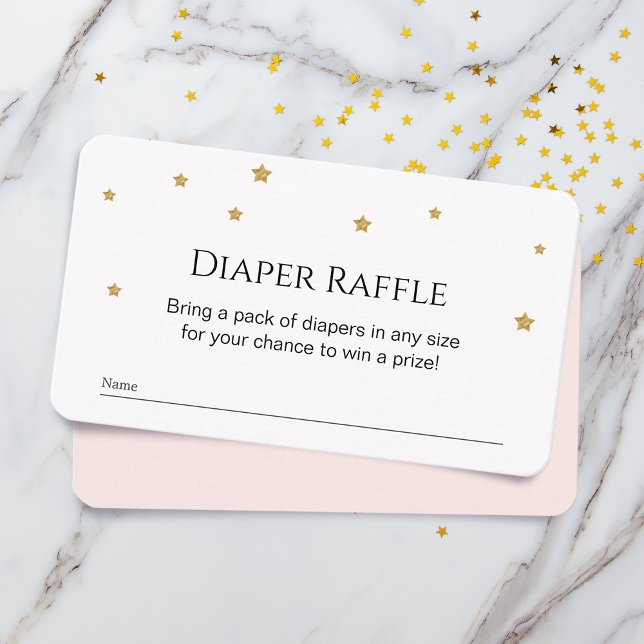 Cute Gold Stars Diaper Raffle Enclosure Card (Creator Uploaded)
