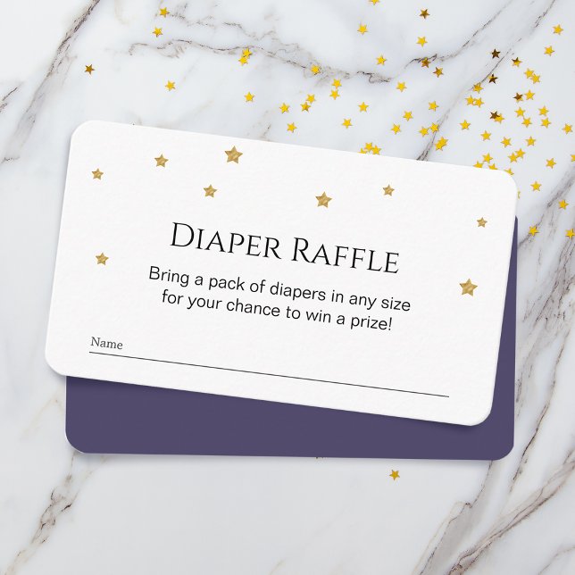 Cute Gold Stars Diaper Raffle Enclosure Card (Creator Uploaded)