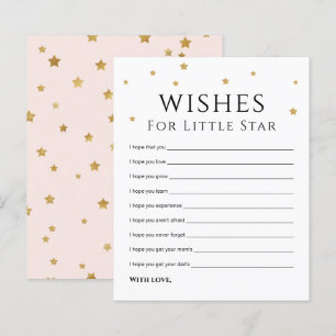 Cute Gold Stars Wish for Baby Advice Card