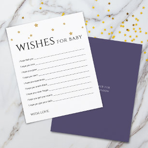 Cute Gold Stars Wishes for Baby Advice Card