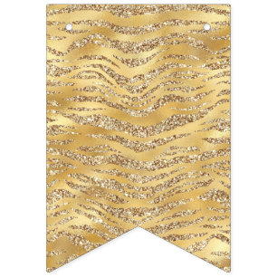 Cute Gold Tiger Skin Print Pattern Animal Lover Bunting