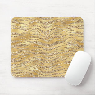 Cute Gold Tiger Skin Print Pattern Animal Lover Mouse Mat