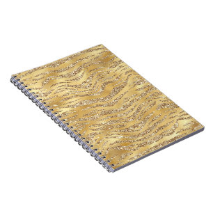 Cute Gold Tiger Skin Print Pattern Animal Lover Notebook