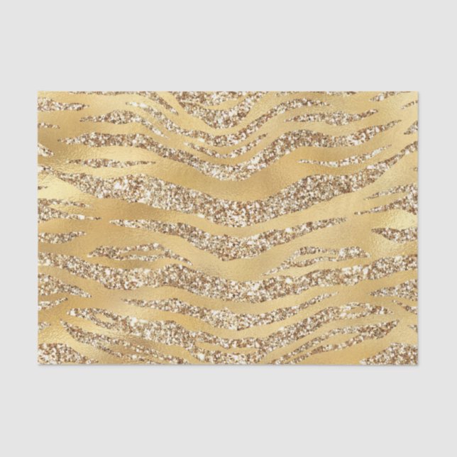 Cute Gold Tiger Skin Print Pattern Animal Lover Tissue Paper (Front)