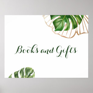 Cute Gold Tropical Palm Gender Neutral Baby Shower Poster