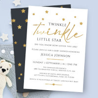 Cute Gold Twinkle Twinkle Little Star Baby Shower