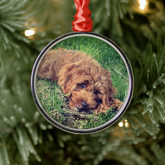 Cute Golden Doodle Premium Metal Tree Decoration (Tree)