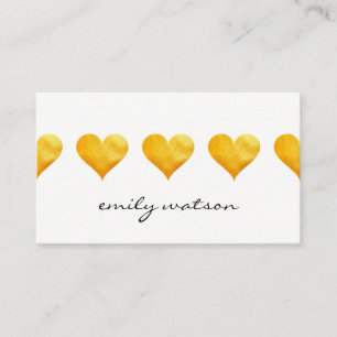 Cute Golden Hearts Business Card