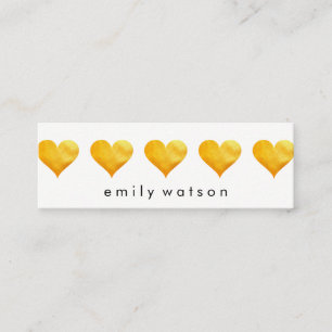 Cute Golden Hearts Mini Business Card