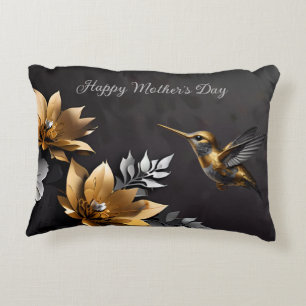 Cute Golden Hummingbird  Decorative Cushion