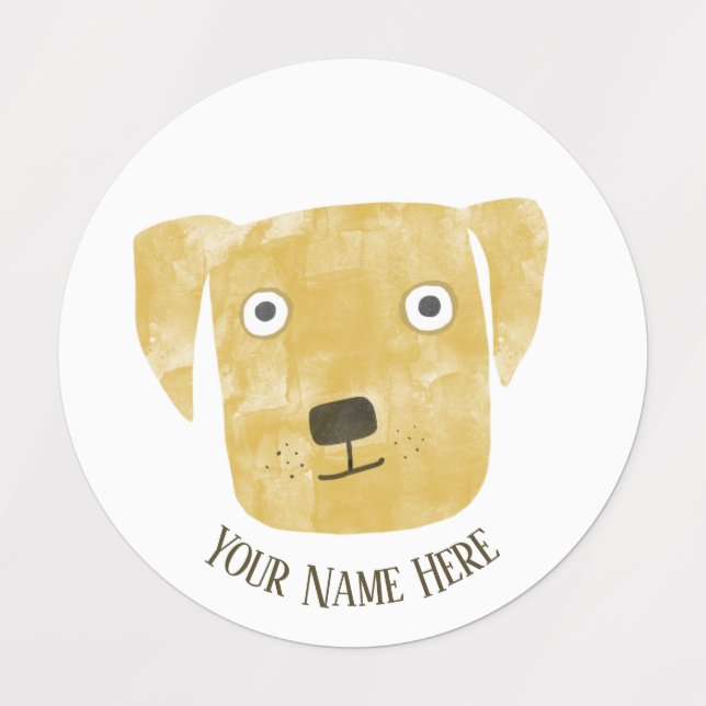 Cute Golden Labrador Retriever Dog Custom Name (Design 1)