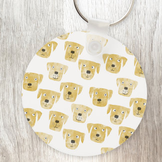 Cute Golden Labrador Retriever Dog Key Ring