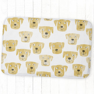 Cute Golden Labrador Retriever Dog Pattern Bath Mat