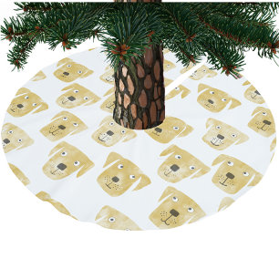 Cute Golden Labrador Retriever Dog Pattern Brushed Polyester Tree Skirt