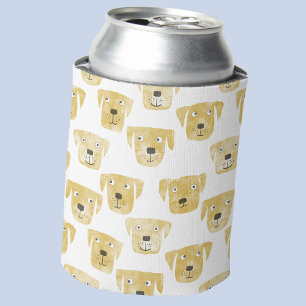 Cute Golden Labrador Retriever Dog Pattern Can Cooler