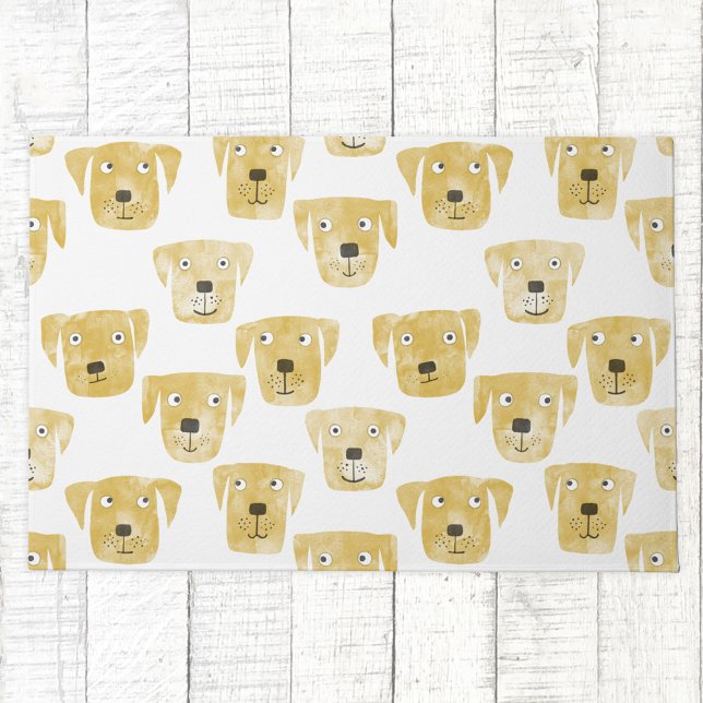 Cute Golden Labrador Retriever Dog Pattern Doormat (Golden Labrador Retriever dog pattern doormat)