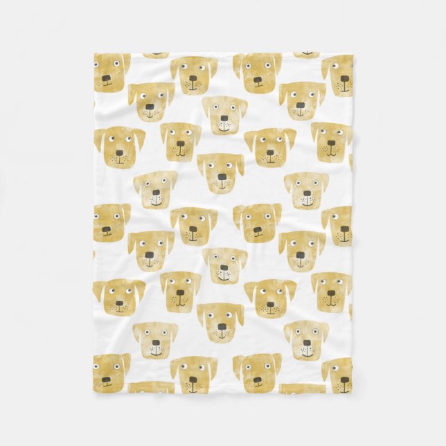 Cute Golden Labrador Retriever Dog Pattern Fleece Blanket (Front)