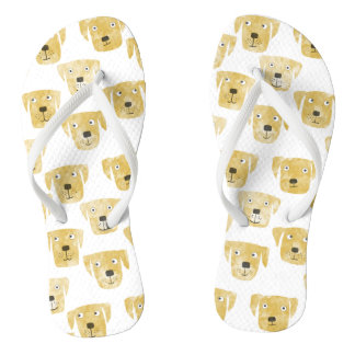 Cute Golden Labrador Retriever Dog Pattern Flip Flops