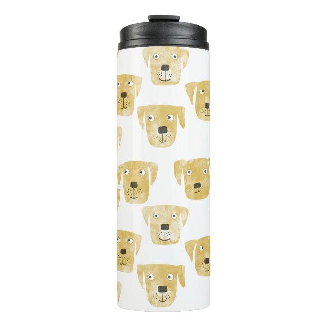 Cute Golden Labrador Retriever Dog Pattern Thermal Tumbler (Front)