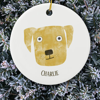 Cute Golden Labrador Retriever Dog Personalised Ceramic Tree Decoration