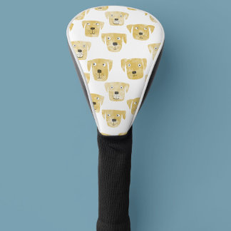 Cute Golden Labrador Retriever Dog Watercolor Golf Head Cover