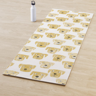 Cute Golden Labrador Retriever Dog Watercolor Yoga Mat
