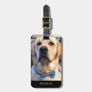 Cute Golden Labrador Retriever Photo Name Text Luggage Tag