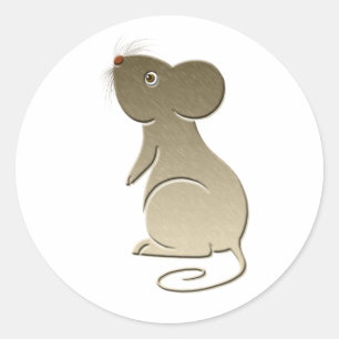 Cute Golden Mouse Classic Round Sticker