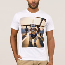 Cute Golden Puppy Walking on Road Art