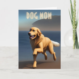 Cute Golden Retriever Beach Dog Mum Card