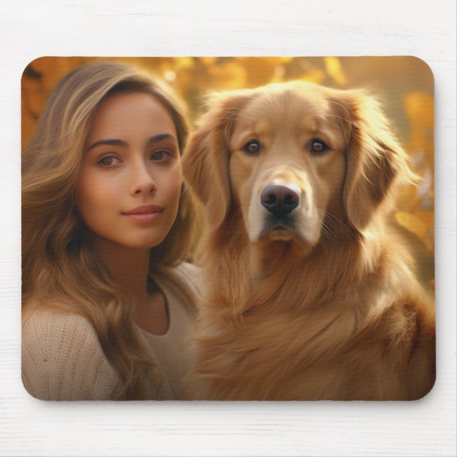 Cute golden retriever Best Dog Mum Ever Mouse Mat (Front)