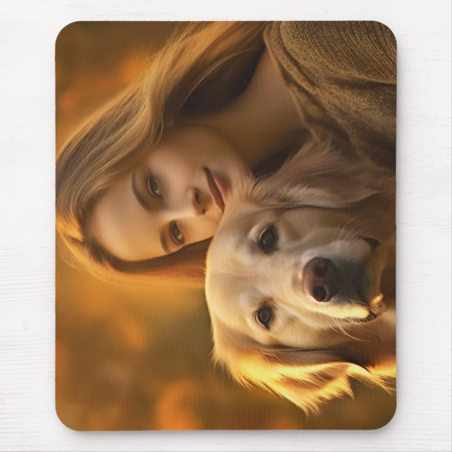 Cute golden retriever Best Dog Mum Ever  Mouse Mat (Front)