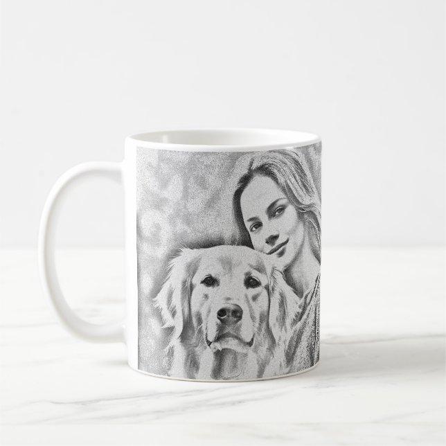 Cute golden retriever Best Dog Mum Ever Two Photo  Coffee Mug (Left)