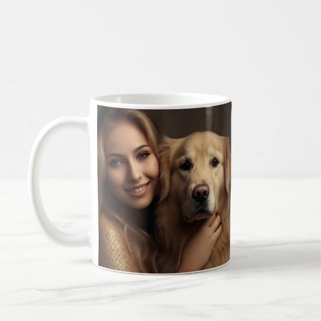 Cute golden retriever Best Dog Mum Ever Two Photo  Coffee Mug (Left)