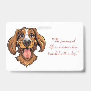 Cute Golden Retriever Clipart   ID Badge