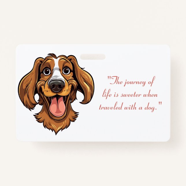 Cute Golden Retriever Clipart | ID Badge (Front)