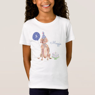 Cute Golden Retriever Dog Birthday Cake Balloon T-Shirt