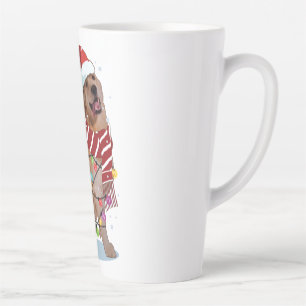 Cute Golden Retriever Dog Funny Xmas Holiday Gift Latte Mug