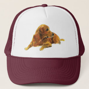 Cute Golden Retriever Dog illustration  Trucker Hat