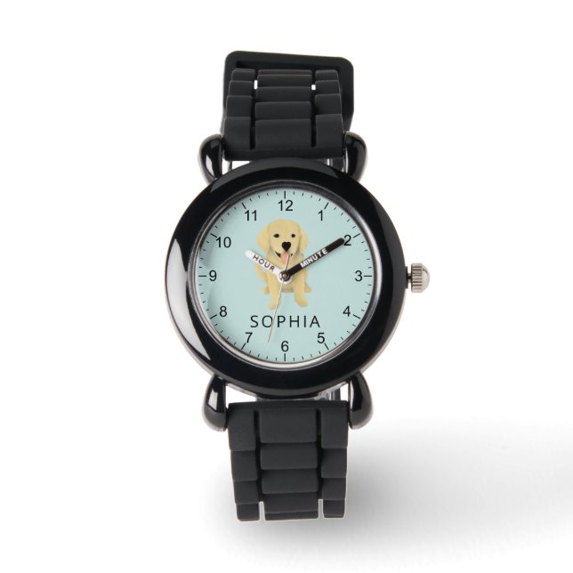 Cute Golden Retriever Dog Kids Watch (Front)