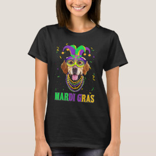 Cute Golden Retriever Dog Lover Mardi Gras Carniva T-Shirt