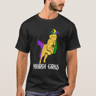 Cute Golden Retriever Dog Lover Mardi Gras Party J T-Shirt