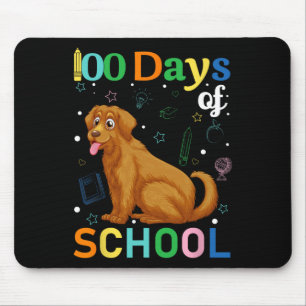 Cute Golden Retriever Dog Lovers Student 100th Day Mouse Mat