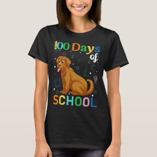 Cute Golden Retriever Dog Lovers Student 100th Day T-Shirt