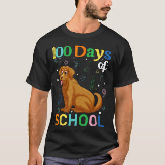 Cute Golden Retriever Dog Lovers Student 100th Day T-Shirt